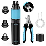 JBonest Dog Nail Grinder Upgraded- Professional LED Lighting Stepless Speed Rechargeable Pet Nail Trimmer with Clipper,Quite Low Noise,20h Long Working Time for Large Medium Small Dogs Cats Pets