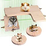 Chinchilla Cage Accessories Hamster Accessories, Chinchilla Toys Wood Platform Dwarf Hamster Cage Board, Chinchilla Cage Sturdy Standing and Jumping Wooden Board for Parrot Cage Rat Cage