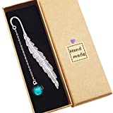 Toirxarn Metal Feather Bookmark, 12 Constellation Themed Fluorescent Pendants, Gifts for Girls, Boy Friends and Readers.(Blue Taurus)