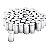 United Pacific 33mm x 3-1/2" Chrome Plastic Cylinder Nut Cover - Thread-On (60/Pack) Truck Semi