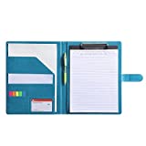 Resume Folder Clipboard Holder Letter Size A4 Legal Pad, Portfolio Pad folio Document Organizer for Interview & Business (Turquoise)