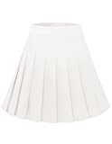 DRESSTELLS White Pleated Skirt, White Skirt Mini, Flowy Skirt White, High Waisted Pleated Mini Skirt, Tennis Skirt for Women Pleated White M