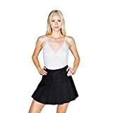 American Apparel Women Gabardine Tennis Skirt, Black, Small