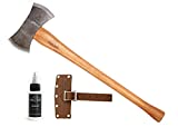 1844 Helko Werk Germany Traditional Hinterland - Made in Germany Double Bit Axe, Felling Axe, and Cutting Axe for Felling Trees and Cutting Wood with Two Blades - Head 3.5 lbs, Handle 30 in. (13575)