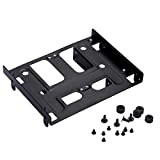 Cinolink 5.25 to 3.5 Drive Bay Adapter HDD SSD Mounting Bracket 5.25 inch to 2.5 or 3.5 Inch Internal Hard Disk Drive Mounting Kit with Screws and Shock Absorption Rubber Washer- Black