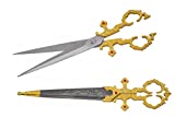 Wuu Jau H-6010-GD Renaissance Medieval Scissors Dagger, 11", Gold