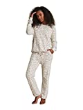 Barefoot Dreams CozyChic Ultra Lite Barefoot in The Wild Track Pants for Women, Luxury Loungewear, Gym Track Bottoms, Cream/Stone, SM