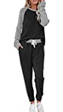 ETCYY NEW Lounge Sets for Women Two Piece Outfits Sweatsuits Sets Long Pant Loungewear Workout Athletic Tracksuits Black