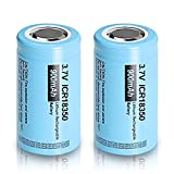 18350 3.7V 900mAh Rechargeable Li-ion Battery with Button top Battery 2 Pack