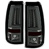 For 2003-2006 Silverado / 05-07 Silverado Hybrid Pickup Truck Red Smoke V2 LED Tail Lights Brake Lamps Pair