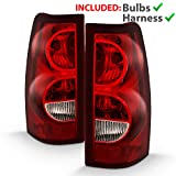 AmeriLite for 1999-2002 Chevy Silverado/99-06 GMC Sierra Red Replacement Tail Lights Pair - Passenger & Driver Side