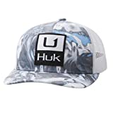 HUK Men's Mesh Trucker Snapback Anti-Glare Fishing Hat, Huk'd Up-Mossy Oak Hydro Standards, 1