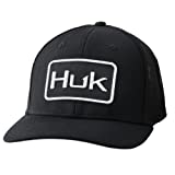 HUK Men's Performance Stretch Anti-Glare Fitted Mesh Hat, Huk'd Up-Black, 1