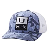 HUK Men's Mesh Trucker Snapback Anti-Glare Fishing Hat, Huk'd Up-Erie Camo, 1