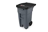 Rubbermaid Commercial Products Brute Rollout Trash/Garbage Can/Bin with Wheels, 32 GAL, for Restaurants/Hospitals/Offices/Back of House/Warehouses/Home, Gray (1971941)