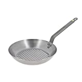 de Buyer - Mineral B Grill Pan - Nonstick Frying Pan - Carbon and Stainless Steel - Induction-Ready - 10.25"