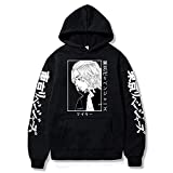 YEOU Japan Anime Manjiro Sano Graphic Hoodie Activewear Sweatershirt for Men Sportswear halloween Cosplay Costume (Black-01, L)