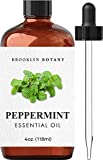 Brooklyn Botany Peppermint Essential Oil  100% Pure and Natural  Therapeutic Grade Essential Oil with Dropper - Peppermint Oil for Aromatherapy and Diffuser - 4 Fl. OZ