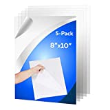 5 Pack of 8x10” PET Sheet/Plexiglass Panels 0.04” Thick; Use for Crafting Projects, Picture Frames, Cricut Cutting and More; Protective Film to Ensure Scratch and Damage Free Sheets