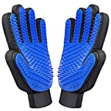 Closeep Dog Grooming Glove 1 Pair Pet Deshedding Brush Gloves Cat Hair Remover Mitt for Pet Massage Long or Short Fur Bathing