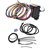 Cheriezing 14 Circuit Wiring Harness Extra long Wires 14 Fuse 12V for Chevy Mopar Ford Hotrod Universal