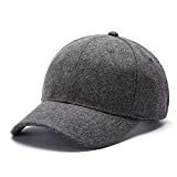 Zylioo Extra Large Woolen Winter Baseball Cap Hat,Fleece Lined Plain Soft-Structured Adjustable Size Dad Cap for Big Heads