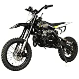 X-PRO Storm 125cc Kids Dirt Bike Pit Bike Youth Dirt Pit Bike with 4-Speed Semi-Automatic Transmission, Big 14"/12" Tires, Zongshen Engine! (Black)