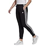 adidas Women's Standard Essentials Fleece 3-Stripes Pants, Black/White, Large