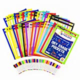 Dry Erase Pockets 35pc [10” x 13”] +Free PENS +Bonus 900 Downloadable Worksheets! Write and Wipe Reusable Plastic Sheet Protectors for Classroom Organization & Teaching Supplies by Teachers Toolbox