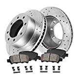 Callahan CDS02950 REAR 323.2mm D/S 8Lug [2] Rotors + Ceramic Brake Pads + Clips [fit 2000 2001 2002 Dodge Ram 2500 3500]