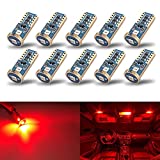 iBrightstar Newest Extremely Bright Wedge T10 168 194 LED Bulbs for Car Interior Dome Map Door Courtesy License Plate Lights, Red