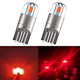 194 LED Interior Bulbs T10 LED Car Bulbs, 168 Bulb,Bright Upgrade 3030 Chips 175 2825 W5W LED Car Bulbs for Car Interior Dome Map Door Courtesy License Plate Lights, Pack of 2 Pcs Red