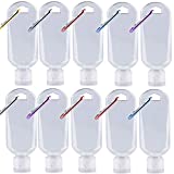 Veiai 2oz/50ml Travel Bottles, Plastic Keychain Bottles for Hand Sanitizer Conditioner Toiletry,Empty Refillable Containers with Flip Cap for School, Travel, Outdoor (10PCS)