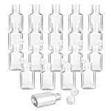 30 Pieces 1 oz Plastic Bottles Clear Travel Bottles with Flip Cap Portable Empty Hand Sanitizer Bottles, Refillable Containers for Travel Business Trip