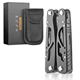 Multi Tool Pock Knife,EDC Multitool with Sheath,Pocket Screwdriver,Mini Useful Cool Gadgets for Men (Black)