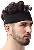 Mens Headband - Sweat Band Workout Head Bands Sports Sweatbands Hair Band for Running, Yoga, Exercise, Basketball, Cycling, Football, Tennis - Athletic Performance Stretch Moisture Wicking Hairband