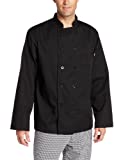 Dickies Men's Big and Tall Paolo Classic Chef Coat. Basic Long Sleeve with Pearl Buttons, Black, 3X-Large