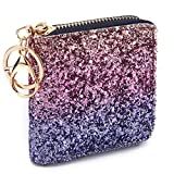 GEEAD Small Glitter Wallet for Women Girls Mini Coin Purse Pouches with Key Ring