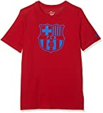 Nike Boys FC Barcelona Crest T-Shirt (X-Large, Gym Red/Game Royal)