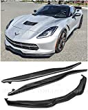 Replacement For 2014-2019 Corvette C7 | Z06 Stage 2 CARBON FIBER Front Bumper Lower Lip Splitter & Side Skirts Rocker Panel Pair