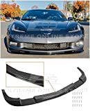 Extreme Online Store Replacement for 2005-2013 Chevrolet Corvette C6 Wide Body Models | ZR1 Style Front Bumper Lower Lip Splitter (ABS Plastic - Painted Glossy Black)