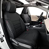 EKR Custom Fit Full Set Car Seat Covers for Select Toyota RAV4 2019 2020 2021 2022 LE,XLE,XLE Premium,Limited - Leatherette(Black)