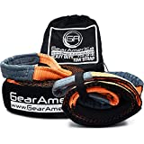 GearAmerica Bundle Tow Strap 3"x20' + Tree Saver Winch Strap 3"x8' | 35,000 lbs (17.5 US Tons) Strength | Use for Emergency 4x4 Towing or Recovery | Triple Reinforced Loops, Protective Sleeves, & Bag