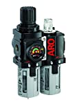 Ingersoll Rand ARO C38341-600-VS Air Filter-Regulator-Lubricator Combination, 1/2" NPT,Black/Gray