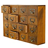 Primo Supply Desk Drawer Organizer - Wooden Storage Box with 16 Drawers - Home Office Desk Organization and Storage - Rustic Storage Drawers Dressers for Bedroom - Traditional Apothecary Cabinet