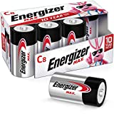 Energizer MAX C Batteries, Premium Alkaline C Cell Batteries (8 Battery Count)