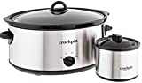 Crock-Pot 8 Quart Manual Slow Cooker with 16 Oz Little Dipper Food Warmer, Stainless