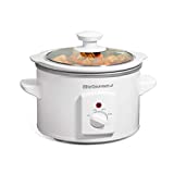 Elite Gourmet MST-250XW Electric Slow Cooker Ceramic Pot, with Adjustable Temp, Entrees, Sauces, Soups, Roasts, Stews & Dips, Dishwasher Safe (1.5 Quart, White)