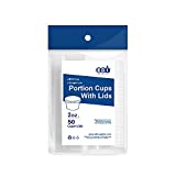 EDI Clear Disposable Plastic Portion Cups/Souffle Cups with Lids, 2 Ounce (50 Count)