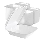 Stock Your Home 9 Inch Clamshell Styrofoam Containers (25 Count) - 1 Compartment Food Containers - Large Carry Out Food Containers - Insulated Clamshell Take Containers For Delivery, Restaurants